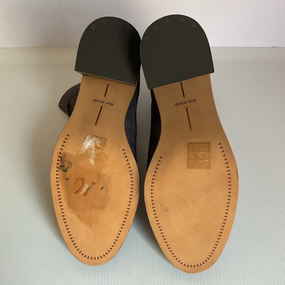 Dolce Vita Suede Lace-Up Booties Women’s 10M Block Heel Gray Ankle Boots New - Picture 8 of 9